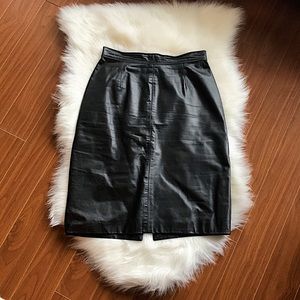 VINTAGE | The Boutique of Leathers Black Leather Skirt High Waisted Sz 10